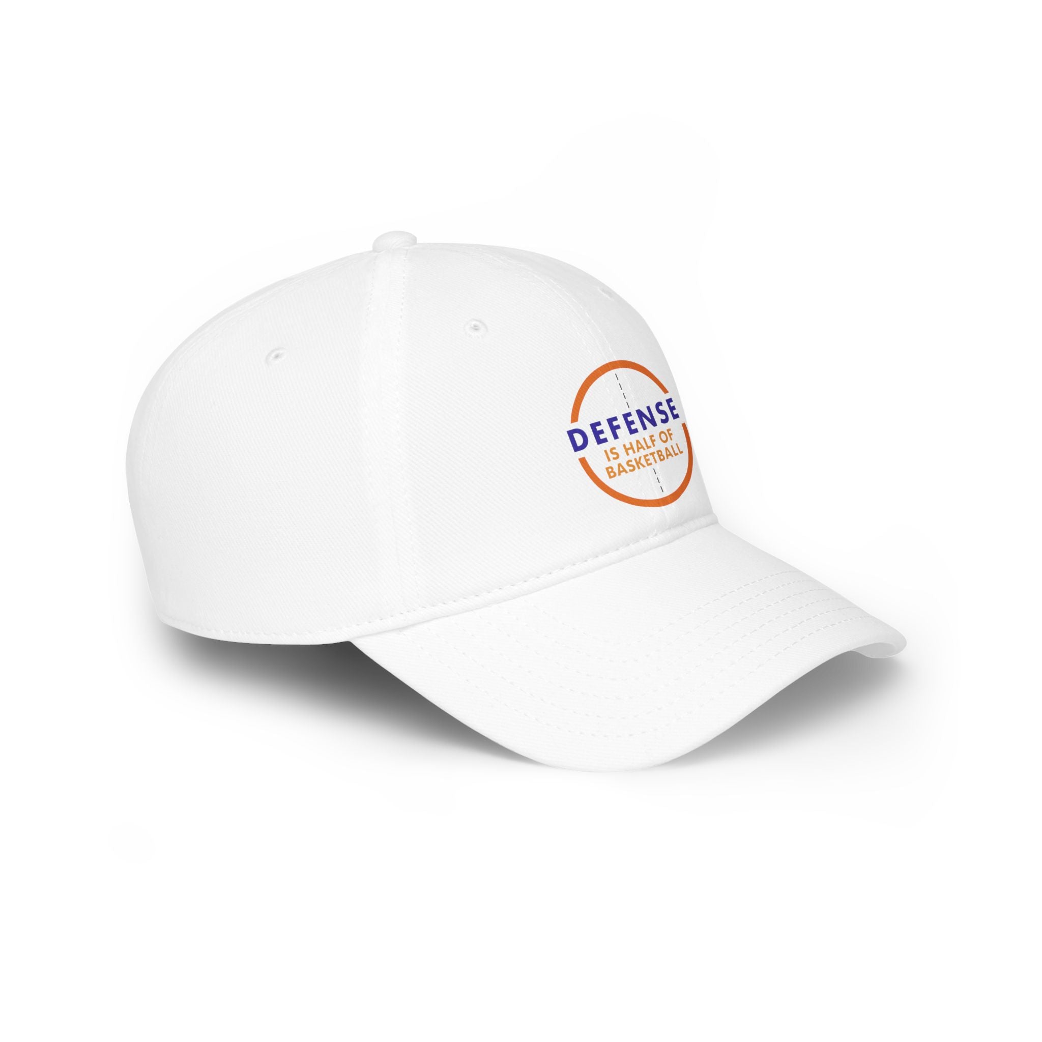 Defense Is Half of Basketball Low Profile Baseball Cap — Basketball Coach & Fan Hat