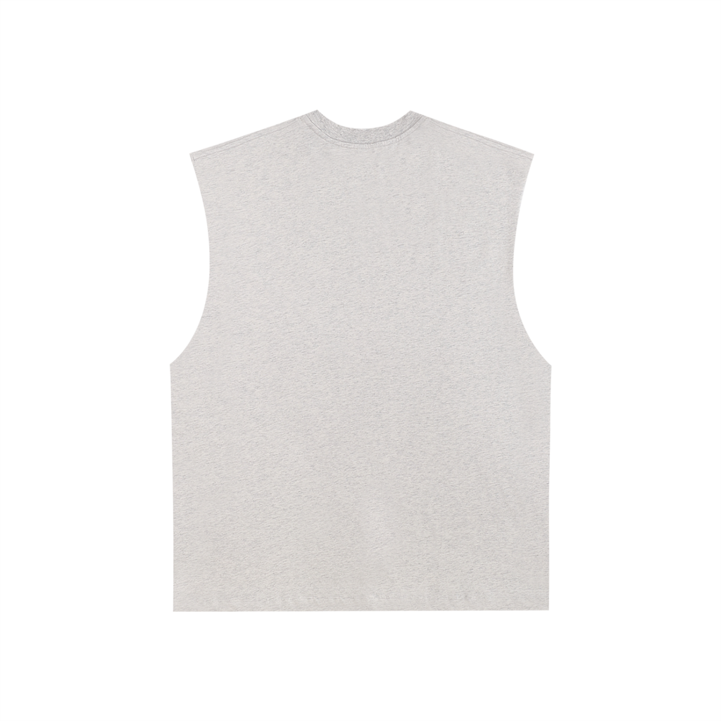 Raw Edge Cotton Tank Top Center Logo