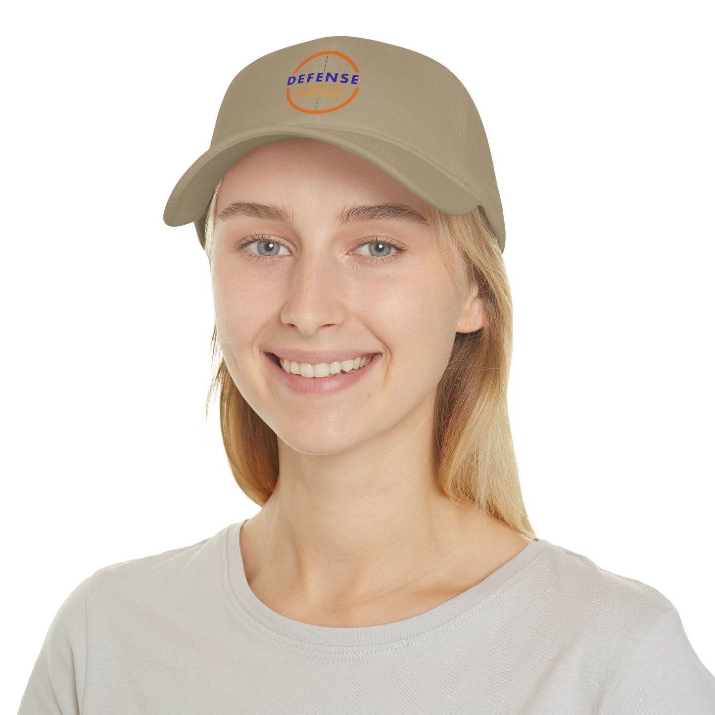 Defense Is Half of Basketball Low Profile Baseball Cap — Basketball Coach & Fan Hat