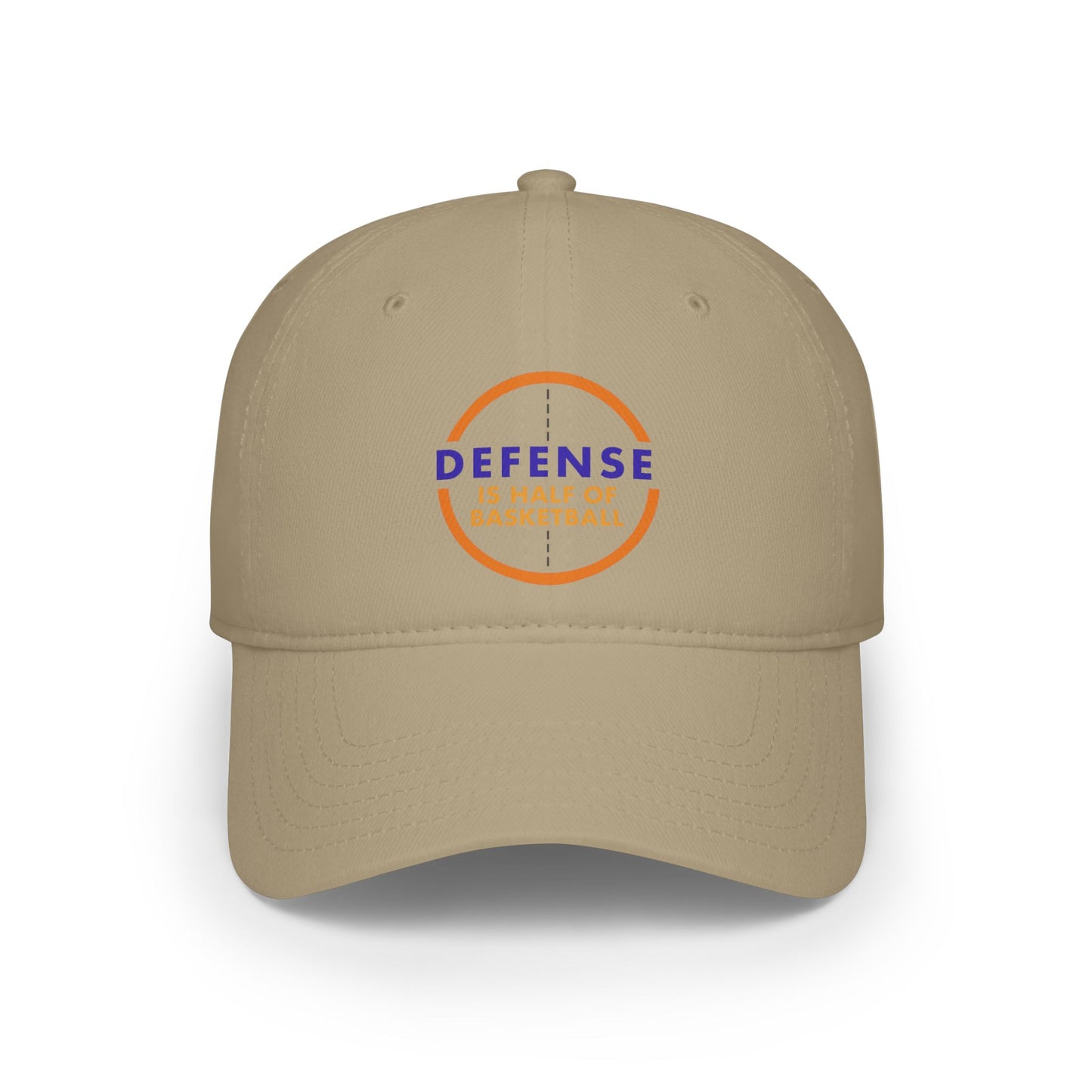 Defense Is Half of Basketball Low Profile Baseball Cap — Basketball Coach & Fan Hat