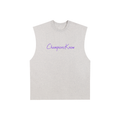 Raw Edge Cotton Tank Top Center Logo