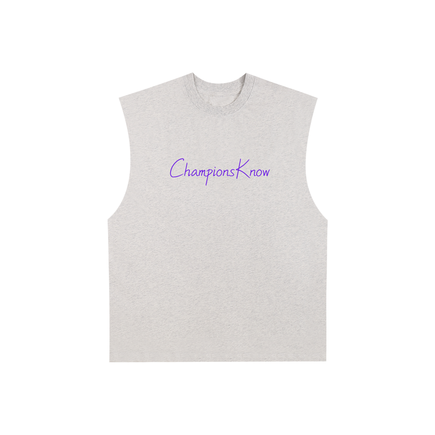 Raw Edge Cotton Tank Top Center Logo