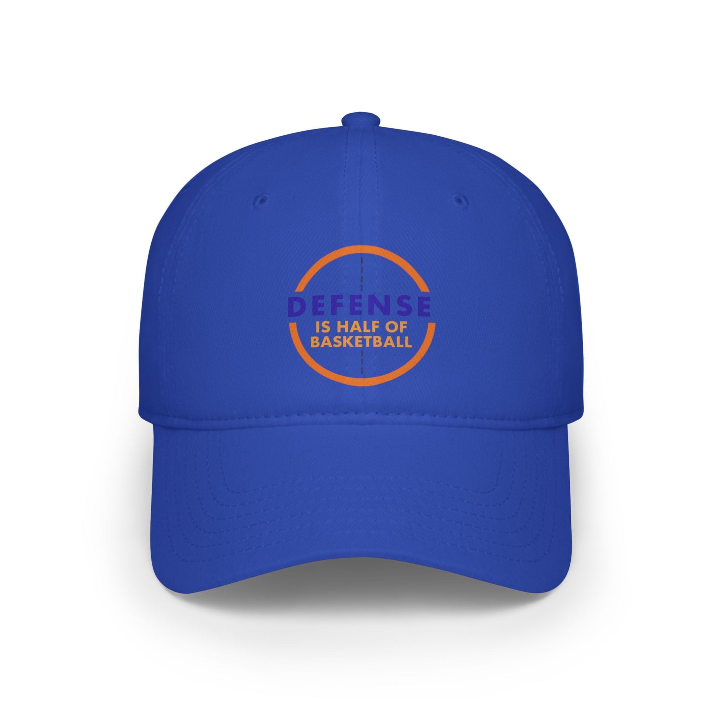 Defense Is Half of Basketball Low Profile Baseball Cap — Basketball Coach & Fan Hat