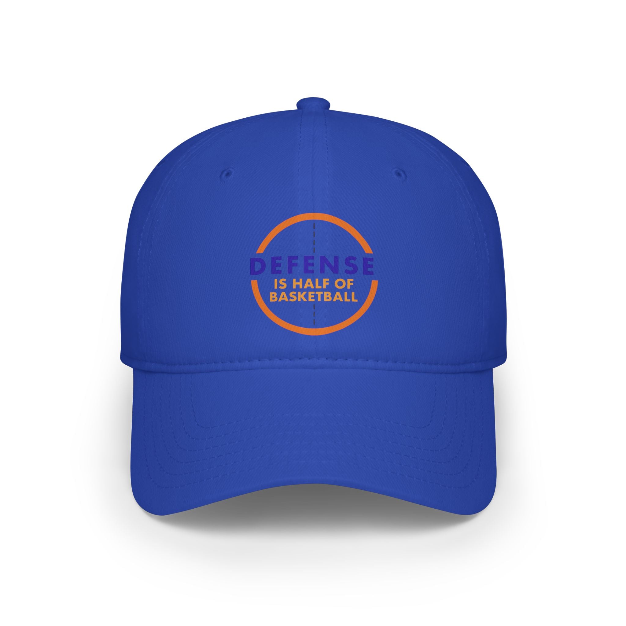 Defense Is Half of Basketball Low Profile Baseball Cap — Basketball Coach & Fan Hat