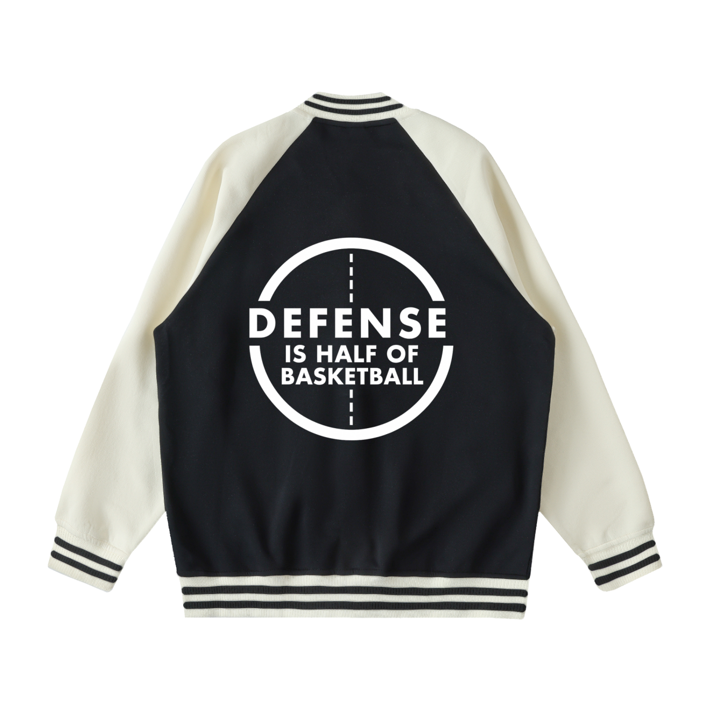 Two Tone Raglan Sleeve Varsity Jacket